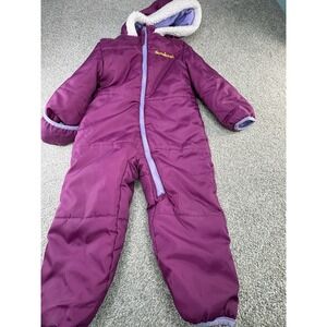 Pink Platinum Toddler Girls 18-24 Months Purple One Piece Snowsuit Hooded Lined
